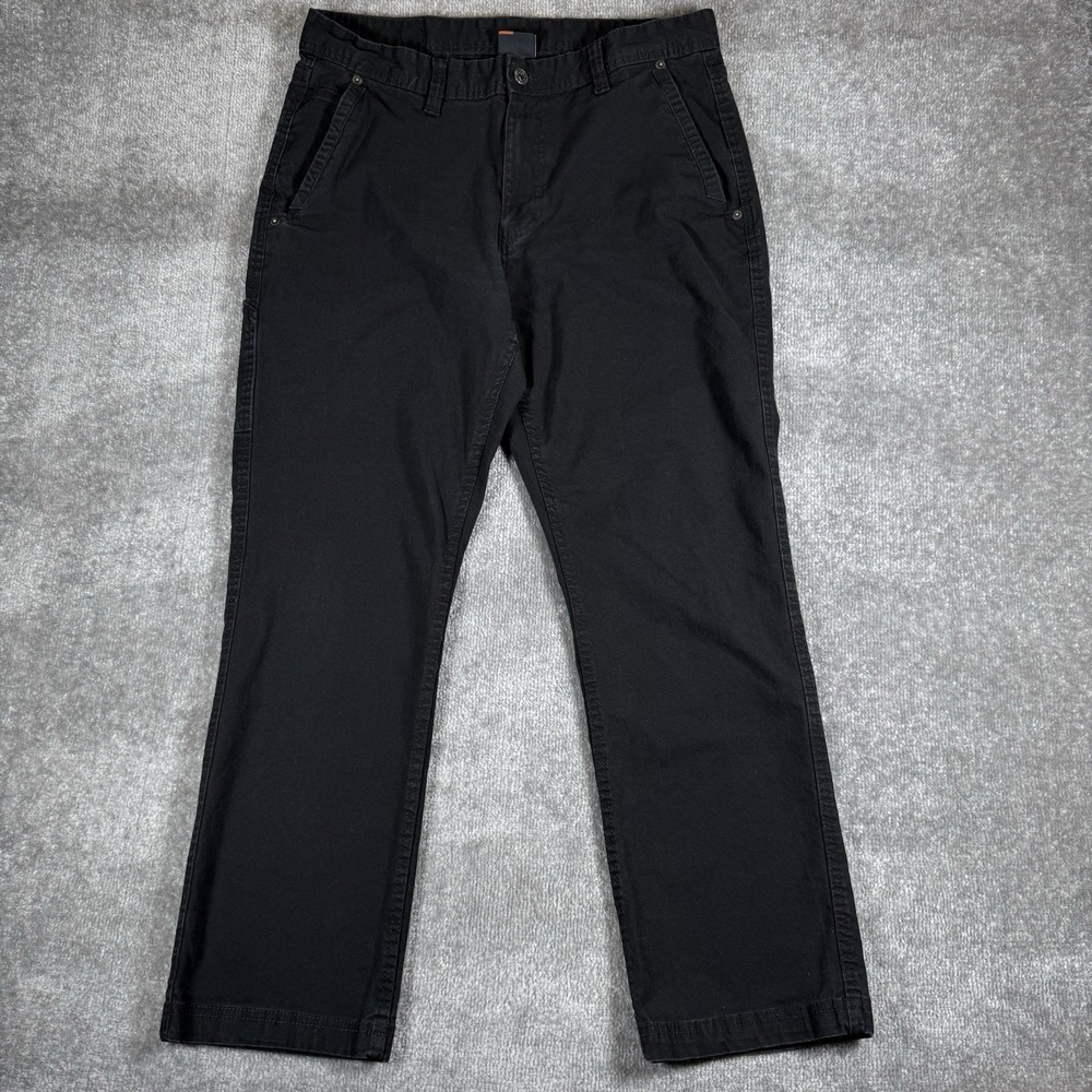 Eddie Bauer Pants Mens 34x30 Black Canvas Utility Straight Leg Carpenter Outdoor